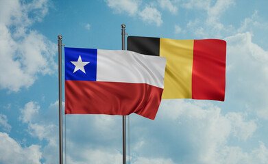 Belgium and Chile flag