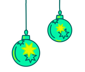 green christmas ball with star