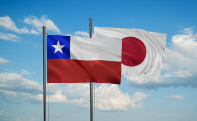 Japan and Chile flag
