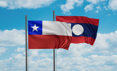 Laos and Chile flag