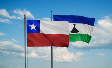 Lesotho and Chile flag