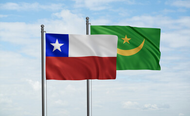 Mauritania and Chile flag