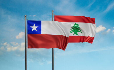 Lebanon and Chile flag
