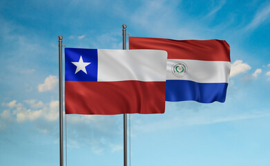 Paraguay and Chile flag