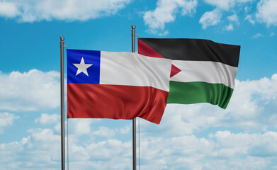 Palestine and Chile flag