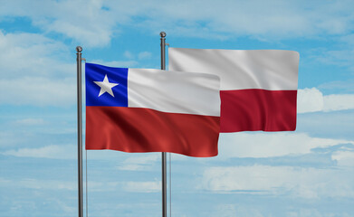Poland and Chile flag
