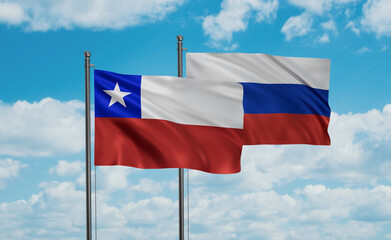 Russia and Chile flag