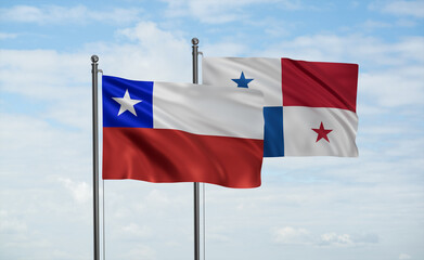 Panama and Chile flag
