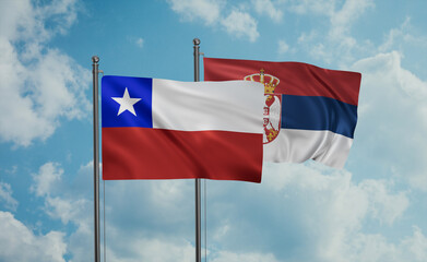 Serbia and Chile flag