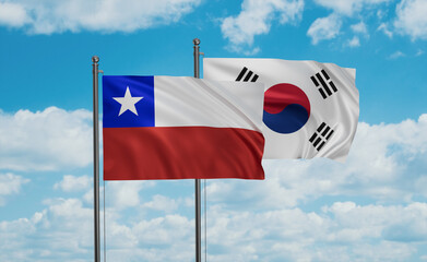 South Korea and Chile flag