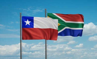 South Africa and Chile flag