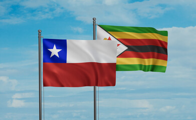 Zimbabwe and Chile flag