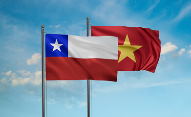 Vietnam and Chile flag