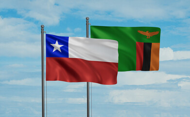 Zambia and Chile flag
