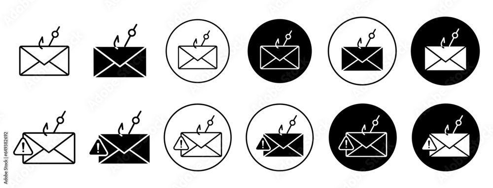 Poster email phishing icon. online mail hacking malware activity symbol. mail forgery or cyber attack to th