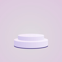 Realistic lylac minimal podium with background vector flat icon for mock up, presentation.