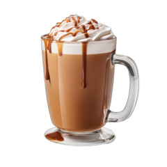 Salted Caramel Hot Chocolate isolated on transparent background