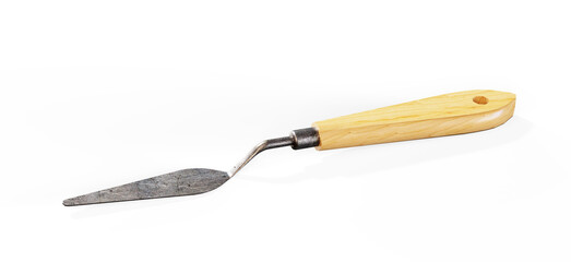 Finishing trowel with yellow black rubber handle 3d render