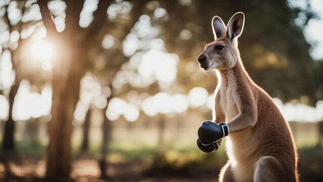 boxing kangaroo wild life Australia