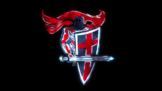 Templar Knight Warrior Animated Logo - Loop Graphic Element Overlay