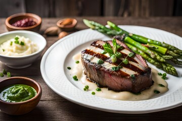 grilled steak with vegetables Generated Ai