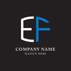Obraz premium EF FE abstract monogram initial letter logo design template.