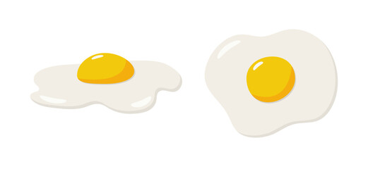 Fried eggs. Breakfast concept. Vector illustration. Isolated on white background. Flat design.	
 - obrazy, fototapety, plakaty