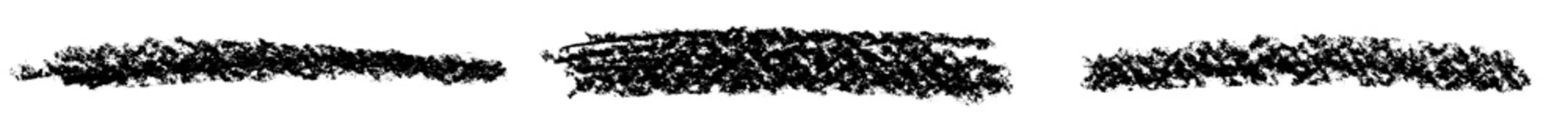 Deurstickers 3 schwarze Kreidestreifen auf weißem Hintergrund © kebox