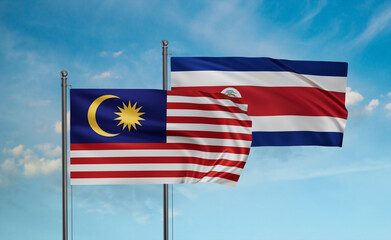 Costa Rico and Malaysia flag
