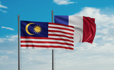 Malaysia and France flag