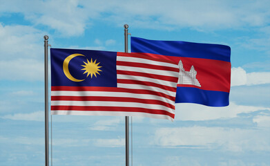 Cambodia and Malaysia flag