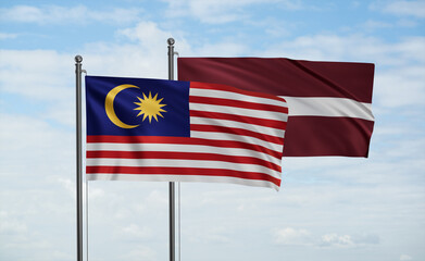 Latvia and Malaysia flag