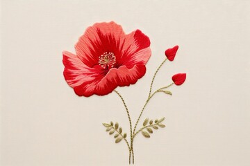 Beautiful Red Poppy Embroidery: A Handmade Masterpiece, Generati
