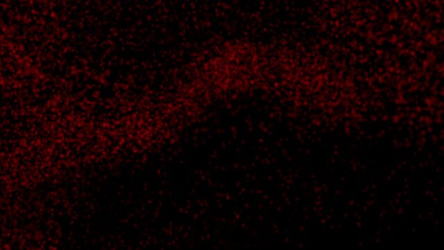 Red abstract futuristic sparkling festive star dust particle loop background. 3D animation design backplate with copy space. Elegance and posh stage glitter backdrop with magic tinsel pixie dust.