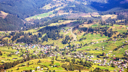 Obraz premium Landscape and nature in the highlands of the Ukrainian Carpathians