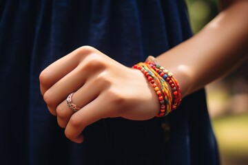 A close-up view of a person's hand with a beautiful ring. This image can be used to depict love, marriage, commitment, or jewelry concepts. Perfect for wedding invitations, engagement announcements, o