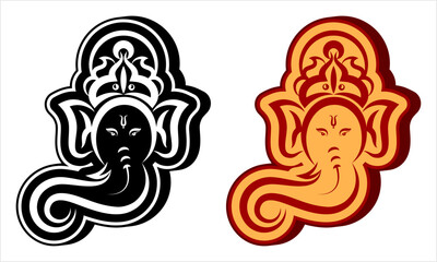 Ganesha The Lord Of Wisdom Calligraphic Style M_2309003