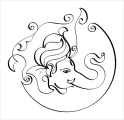 Ganesha The Lord Of Wisdom Calligraphic Style M_2309002