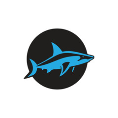 shark logo icon in circle vector