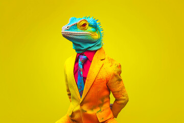 Heavy Fun Lizard Anthropomorphic Bright Colors