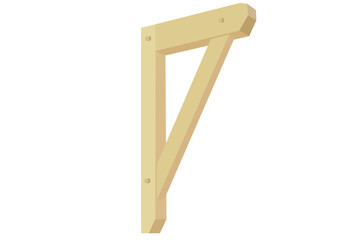 traditional wooden shelf bracket in 3D view