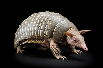 Armadillo isolated on a black backgroubnd