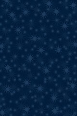 Light blue stars on dark blue background, different sizes and shades, overlapping stars. Simple graphic representation. Christmas motif.