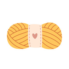 Skein of wool yarn. Knitting, needlework, hobbies. Wool threads. Vector illustration in flat style