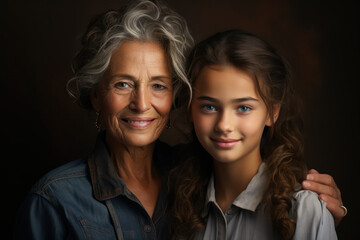 Fototapeta premium An intergenerational art project, emphasizing the power of creativity to bridge generational gaps. Generative Ai.