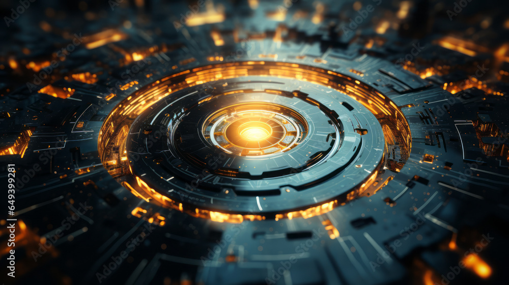 Poster closeup hardware background of motherboard. circuit cpu microchip digital processor. concept of tech