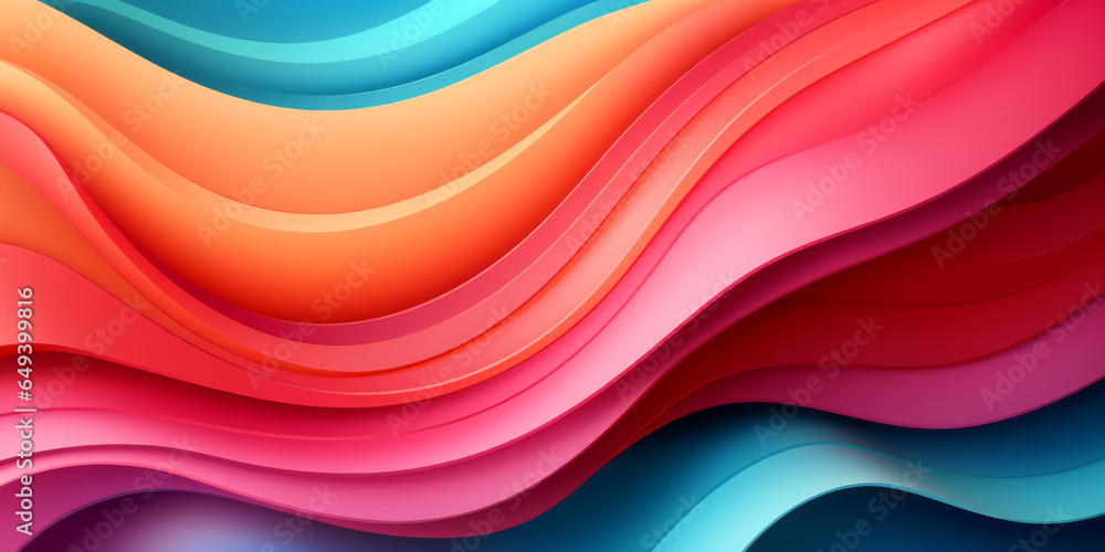 Poster color ribbon pattern background. texture waves presentation backdrop. ai generative