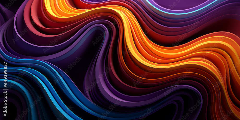 Poster color ribbon pattern background. texture waves presentation backdrop. ai generative