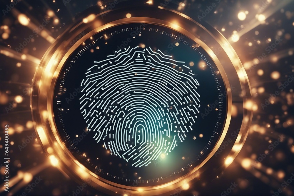 Poster fingerprint scanning, biometric authentication, cybersecurity and fingerprint password