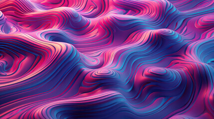 Fototapeta premium 3D Psychedelic Camo Texture. Fashionable Vivids Fractals Pattern. Modern Vivid 3D Texture Wallpaper. Generative AI